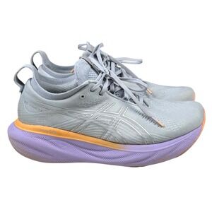 Asics Gel-Nimbus 25 Wmns Sz 8.5 Wide Gray Purple Running Walking Shoes 1012B356